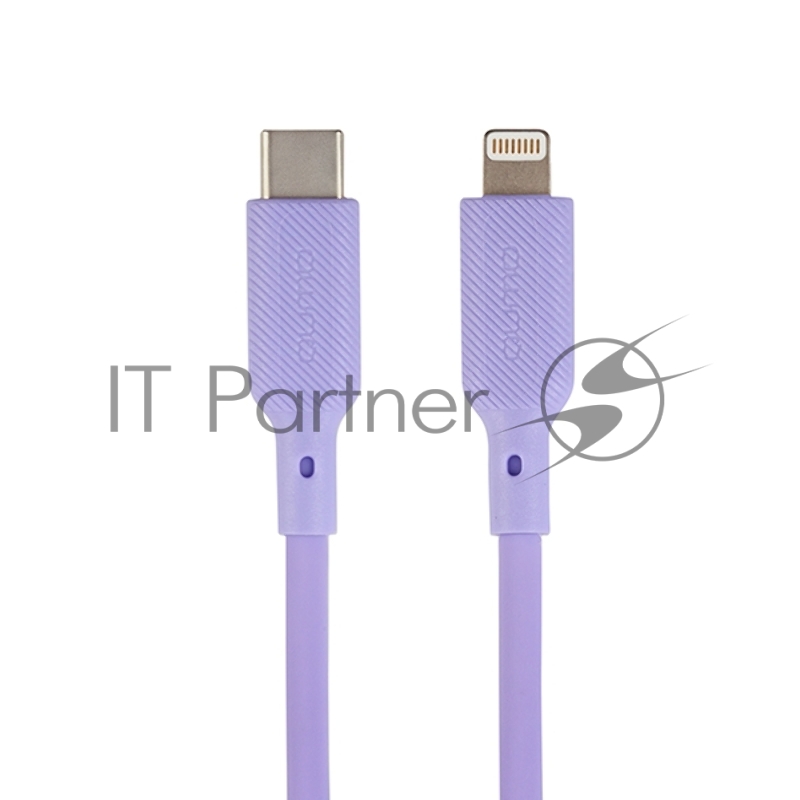 Кабель QUMO, MFI С94, Type-C на MFI Apple 8 pin, силиконовый, 1м, 2,22A, 9V, 20W, PD (фиолетовый)