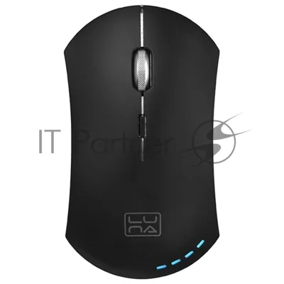 Мышь беспроводная Qumo Office Luna M74 черный, 1600 dpi, радиоканал, USB, кнопки - 6