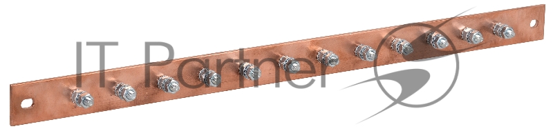 Шина заземл. 483х25x3мм медь ШМТ М1 12 точек подключ. М6 ITK