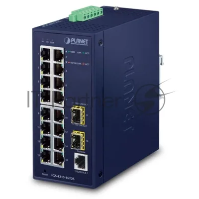Коммутатор PLANET IGS-4215-16T2S, 16×1 Гбит/с + 2×1 Гбит/с SFP, управляемый