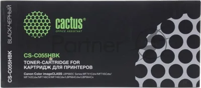 Картридж лазерный Cactus CS-C055HBK черный (7600 стр.) для Canon LBP663Cdw/LBP664Cx/MF746Cx/MF742Cdw/MF744Cdw