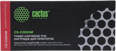 Картридж лазерный Cactus CS-C055HM пурпурный (5900 стр.) для Canon LBP663Cdw/LBP664Cx/MF746Cx/MF742Cdw/MF744Cdw