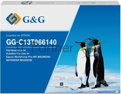 Картридж струйный G&G GG-C13T966140 черный (40000 стр., 795 мл) для Epson WorkForce Pro WF-M5299DW/M5799DWF/M5298DW