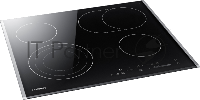 Встраиваемая электрическая панель Samsung NZ64T3536DK/WT 59 x 50.5 x 5.2 см., электронное управление, 15 степеней мощности, автоматическое отключение, защита от детей, блокировка управления, дисплей, 4 конфорки, 2 с зоной расширения, рамка из нержавеющей стали, корпуса черный