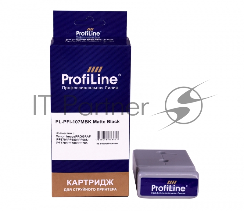 Картридж струйный ProfiLine PL-PFI-107MBK для принтеров Canon IPF670/IPF680/IPF685/IPF770/IPF780/IPF785 с чернилами Matte Black