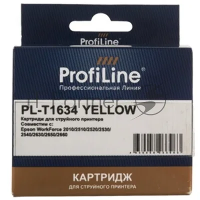 Картридж струйный ProfiLine PL-T1634 для принтеров Epson WorkForce 2010/2510/2520/2530/2540/2630/2650/2660 с чернилами Yellow