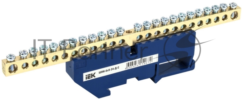 Шина IEK YNN10-69-24D-K07 N "ноль" на DIN-изол ШНИ-6х9-24-Д-С IEK