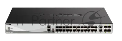 Коммутатор D-Link DGS-3130-30TS/B1A, 24×1 Гбит/с + 2×10 Гбит/с Base-T + 4×10 Гбит/с SFP+, управляемый