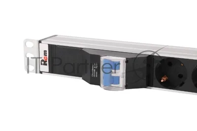 Верт блок розет Rem-16 с авт 16А 10 Shuko 10IEC60320 C19 16A алюм 33-38U 3м