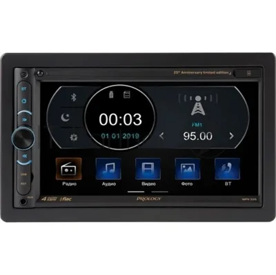 Автомагнитола Prology MPV-320, 2 DIN, 6.9", Bluetooth, USB Type-A, AUX, пульт ДУ