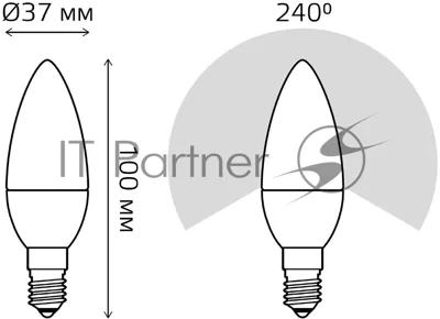 Лампа светодиодная Свеча Gauss 6W E14 RGbW+димирование LED 1/10/100