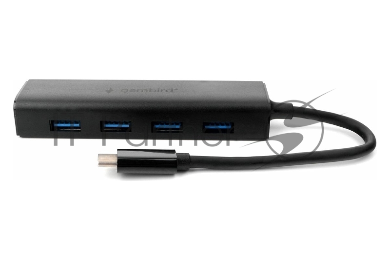 USB-концентратор Gembird UHB-C364, USB 3.0, USB 4 порта, USB Type-C / с доп питанием