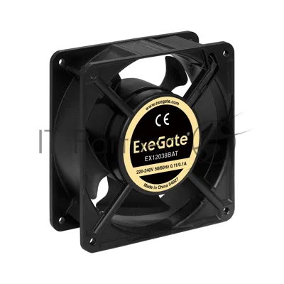 Вентилятор для корпуса ExeGate EX12038BAT черный, 120 мм, 2700 об/мин, 42 дБ