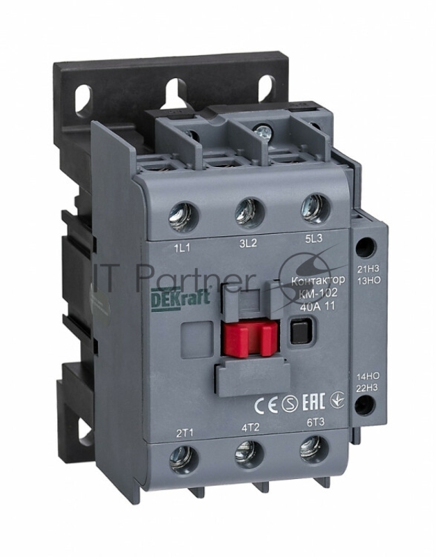 Контактор 40А 220В/230В АС3 АС4 1НО+1НЗ КМ-102 DEKraft