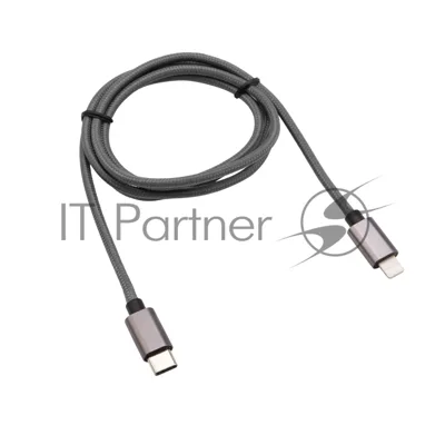 Кабель Rexant Type-C-Lightning PD, 1 м, графит, нейлон