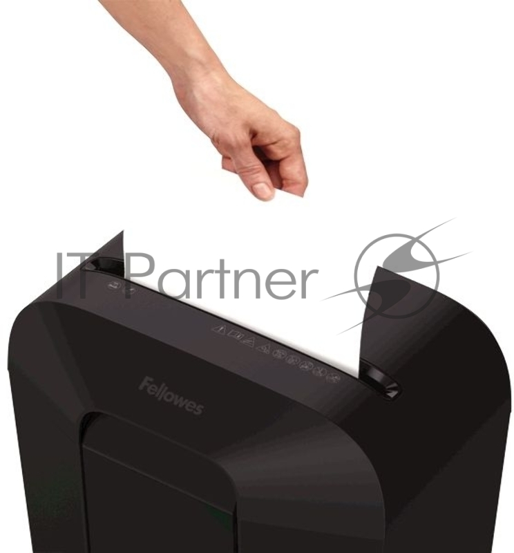 Шредер Fellowes PowerShred LX50 черный (секр.P-4)/перекрестный/9лист./17лтр./скрепки/скобы/пл.карты