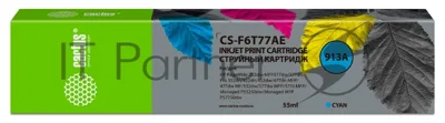 Картридж струйный Cactus CS-F6T77AE (913A) голубой (55 мл) для HP PW 352dw/377dw/Pro 477dw/452dw