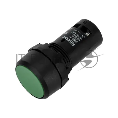 Кнопка Rexant EB22 возвратная зеленая NO+NC 230 В