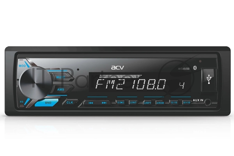Автомагнитола ACV AVS-812BW, 1 DIN, Bluetooth, USB Type-A, AUX