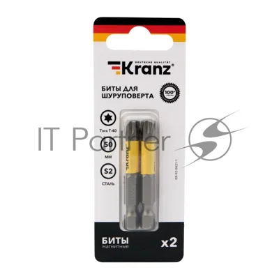 Бита для шуруповерта Kranz Torx T40х50 мм (2 шт./уп.)