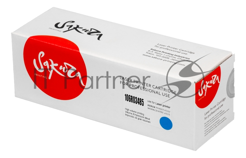 Картридж лазерный Sakura 106R03485 для Xerox Phaser, WC, голубой, 2400 к.