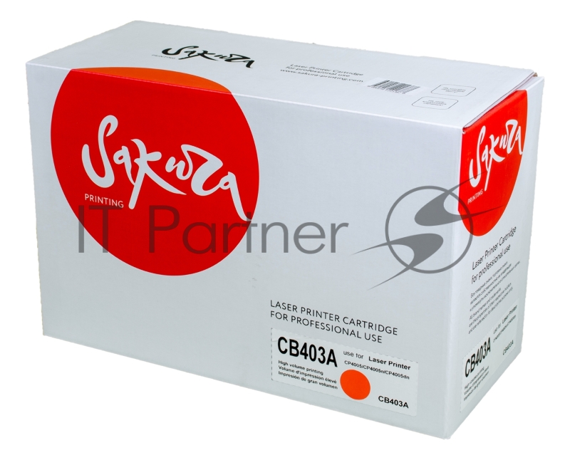 Картридж лазерный Sakura CB403A для HPColor LaserJet CP4005/CP4005n/CP4005dn, пурпурный, 7500 к.