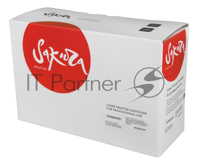 Картридж лазерный Sakura CE252A для HPColor LaserJet CM3530MFP/CM3530fsMFP/CP3525/CP3525n/CP3525dn/CP3525x, желтый, 7000 к.