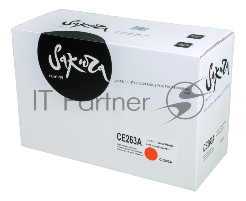 Картридж лазерный Sakura CE263A для HP Color LaserJet CP4020/4025/4520/4525, пурпурный, 11000 к.