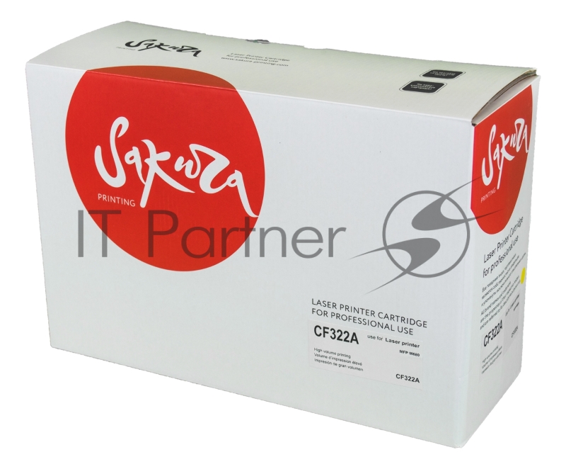 Картридж лазерный Sakura CF322A для HP Color LaserJet Enterprise M680dn, M680f, M680z, желтый, 16 500 к.