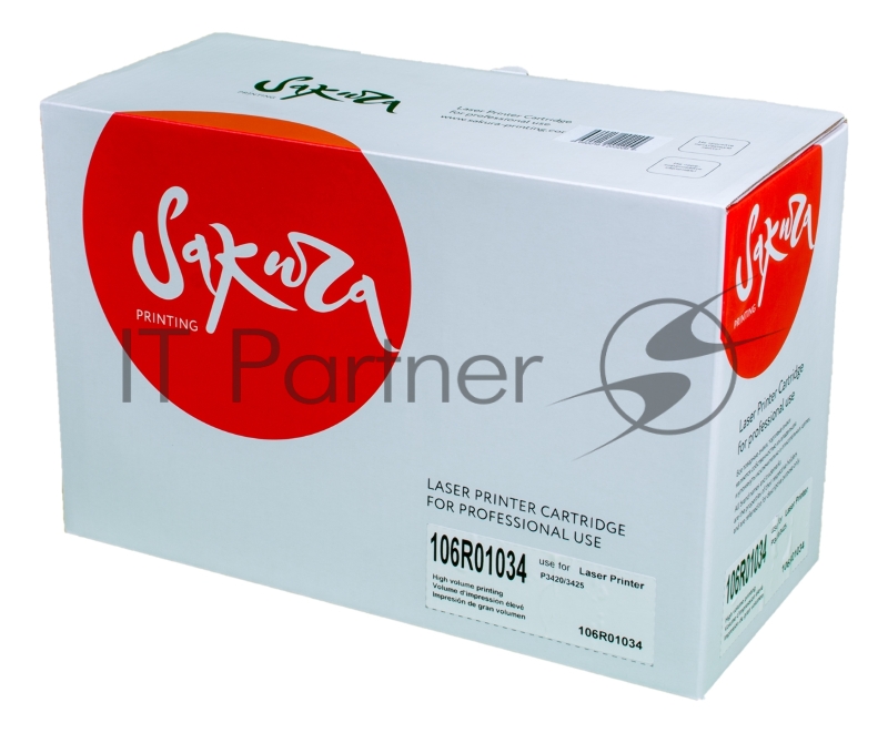 Картридж лазерный Sakura 106R01034 для Xerox P3420/3425, черный 10000 к.