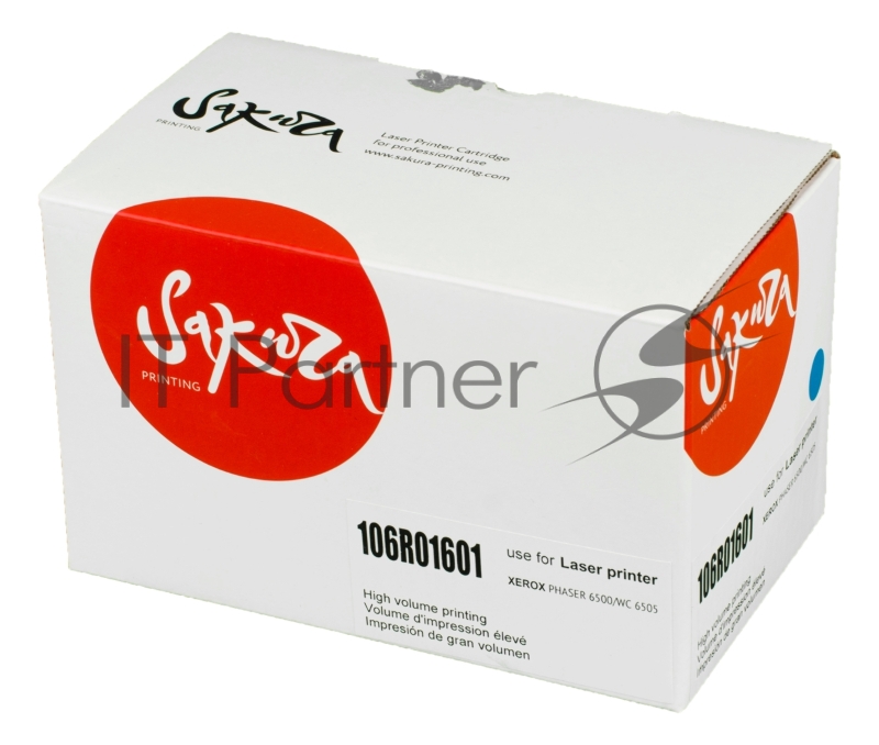 Картридж лазерный Sakura 106R01601 для Xerox Phaser 6500/Workcenter 6505, синий, 2500 к.