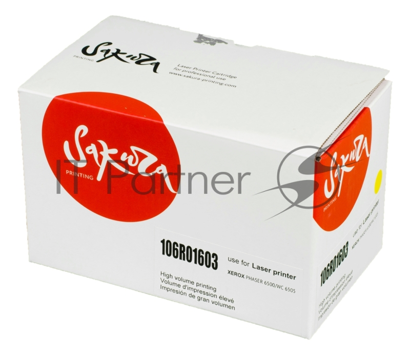 Картридж лазерный Sakura 106R01603 для Xerox Phaser 6500/Workcenter 6505, желтый, 2500 к.
