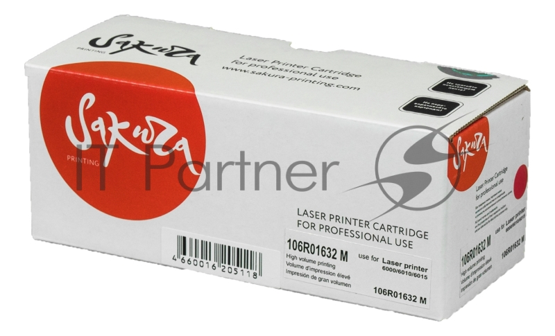 Картридж лазерный Sakura 106R01632 для Xerox Phaser 6000/ 6010, WC6015 пурпурный, 1000 к.