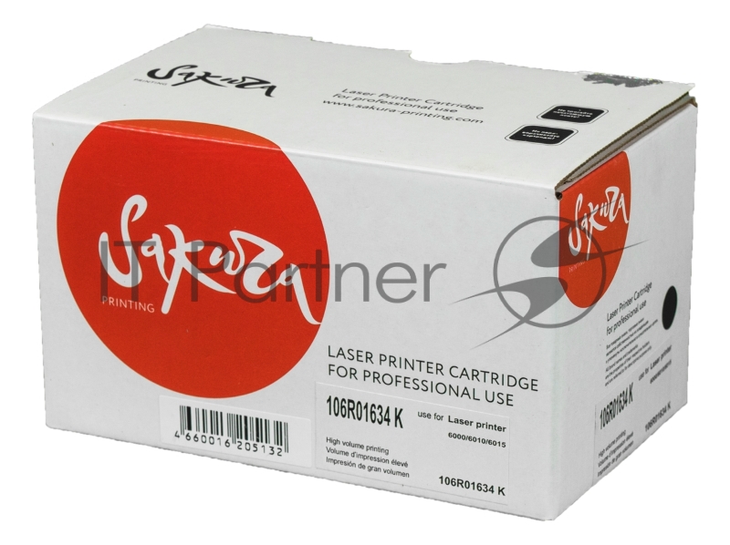 Картридж лазерный Sakura 106R01634 для Xerox Phaser 6000/6010, WC6015 черный, 2000 к.