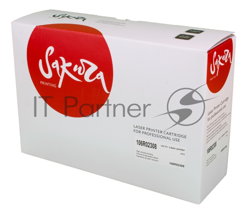 Картридж лазерный Sakura 106R02308 для Xerox Workcentre 3315, черный, 2300 к.