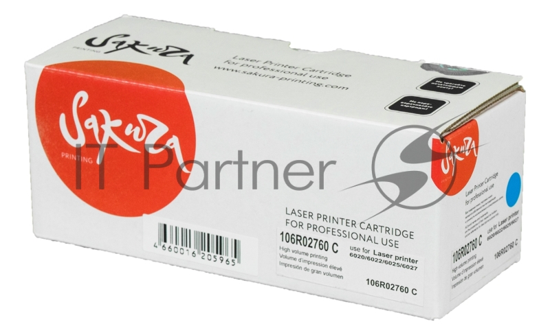 Картридж лазерный Sakura 106R02760 для Xerox WorkCentre 6027, WorkCentre 6025, Phaser 6022, Phaser 6020, синий, 1000 к.