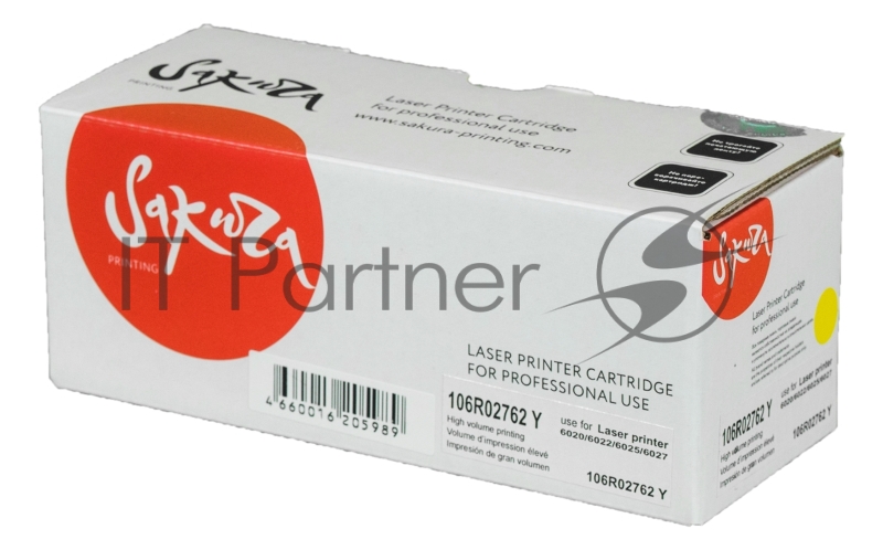 Картридж лазерный Sakura 106R02762 для Xerox WorkCentre 6027, WorkCentre 6025, Phaser 6022, Phaser 6020, желттый, 1000 к.