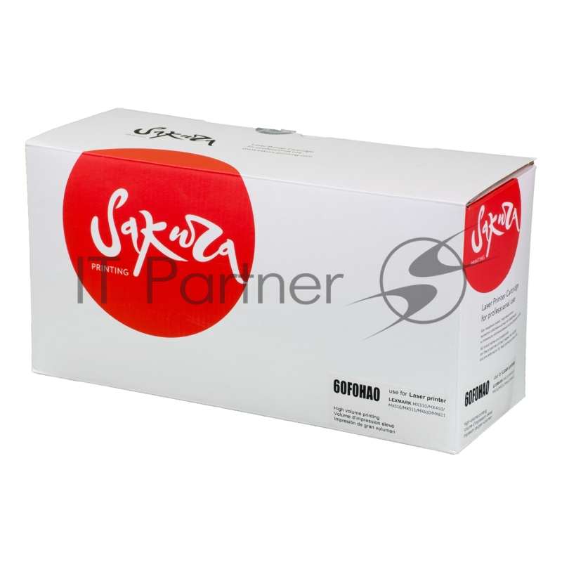 Картридж лазерный Sakura 60F0HA0 для Lexmark MX310/410, черный, 10 000 к.