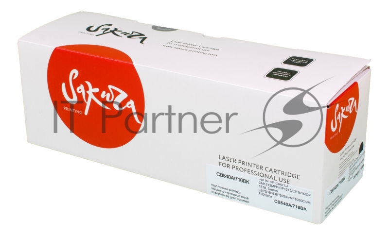 Картридж лазерный Sakura CB540A/716Bk для HP Color LJ CM1312MFP/CP1215/CP1515/CP1518, Canon LBP5050, LBP5050n, MF8030Cn, MF8040Cn, MF8050Cn, MF8080Cw 1980B002 черный, 2300 к.