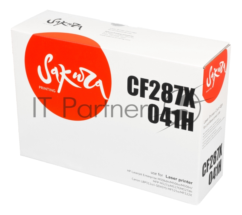 Картридж Sakura CF287X/041H для HP и Canon, черный, 20000 к.