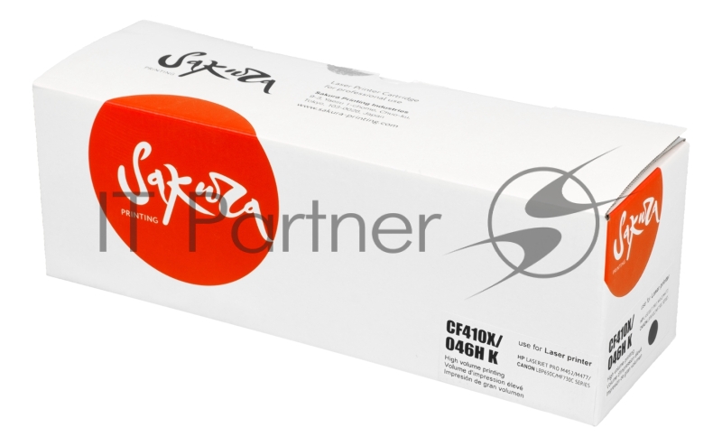 Картридж Sakura CF410X/046HBK для HP и Canon, черный, 6300 к.