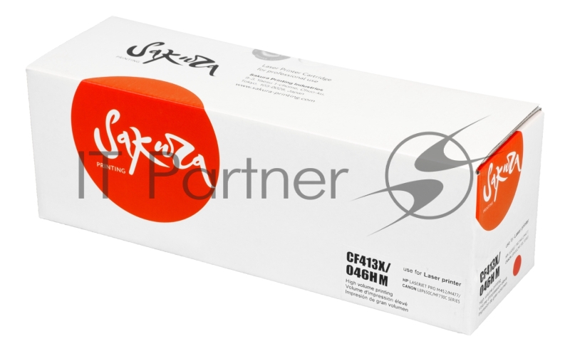 Картридж Sakura CF413X/046HM для HP и Canon, пурпурный, 5000 к.
