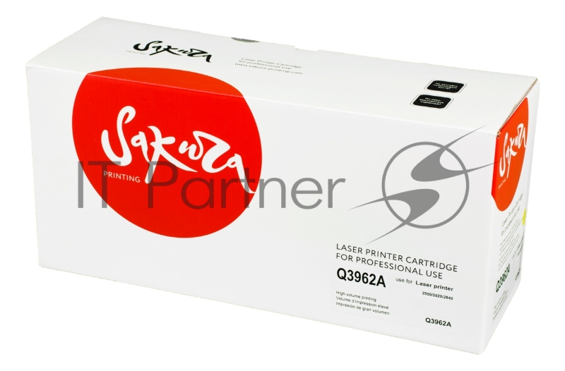 Картридж лазерный Sakura Q3962A для HP LJ 2550/2550L/2550LN/2550N/2820/2840/3000/3000DN/3000DTN/3000N, желтый 4000 к.