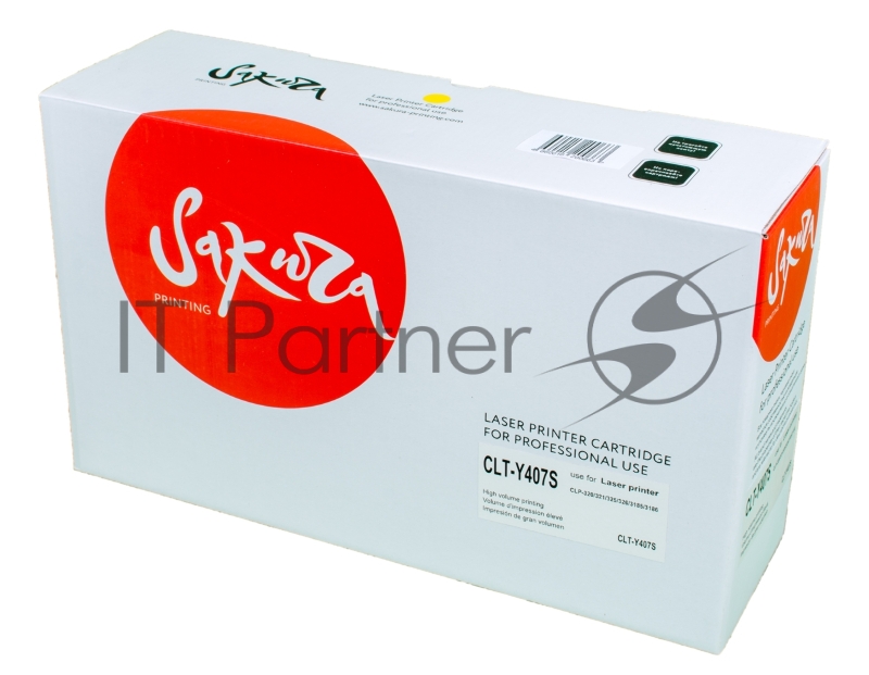 Картридж лазерный Sakura CLTY407S для Samsung CLP-320/325, CLX-3185, желтый, 1000 к.