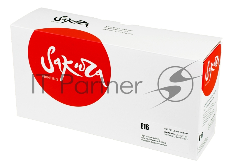 Картридж Sakura E16 для Canon FC108/128/200/208/220/228/336/PC860/880/890, черный, 2000 к.