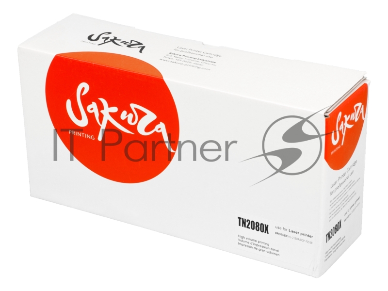 Картридж лазерный Sakura TN2080X для Brother HL-2130R, DCP-7055R, черный, 2600 к.