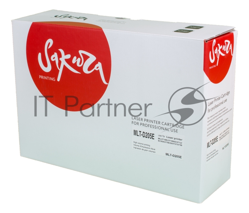 Картридж лазерный Sakura MLTD205E для Samsung ML-3710/3712 SCX-5637/5737/5639/5739, черный, 10000 к.