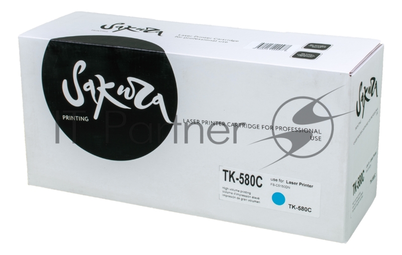 Картридж Sakura TK580C для Kyocera Mita FS-5150DN/5250DN, синий, 2800 к.