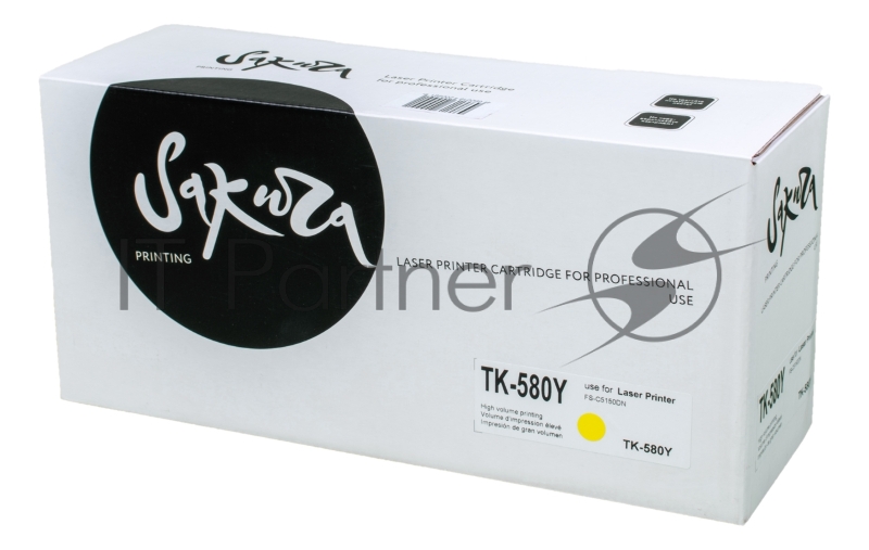Картридж Sakura TK580Y для Kyocera Mita FS-5150DN/5250DN, желтый, 2800 к.
