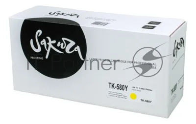 Картридж Sakura TK580Y для Kyocera Mita FS-5150DN/5250DN, желтый, 2800 к.